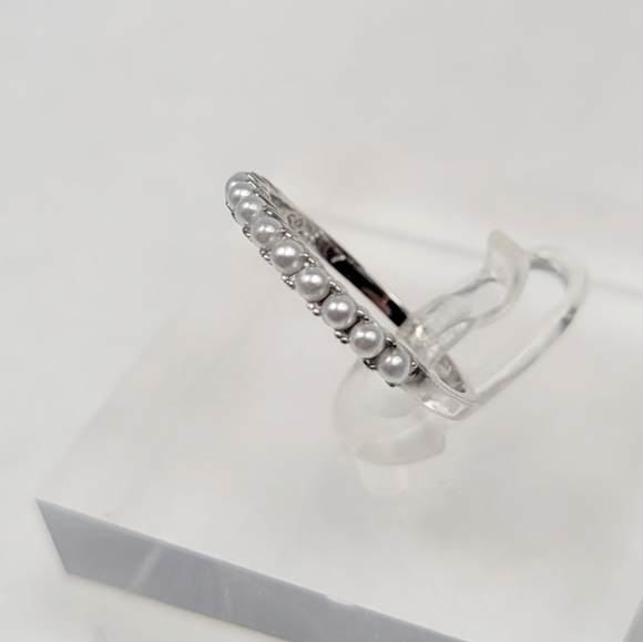 Sterling Silver Pearl Stack Ring - Picture 8 of 15